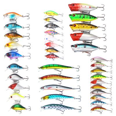 China Hot Sale Acrylic 38 Piece Set Combination Mino Fishing For Hard Lure Groundbait Fishing Lures Set for sale