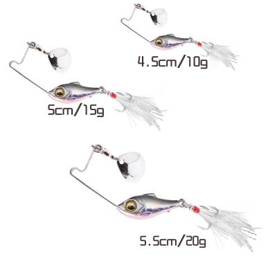 China Wholesale Eco-friendly 3D Lure Eyes Metal Bait Willow Type 10g 15g 20g Simulation Bait With Realistic Hook Jig Fish Spinner Metal Fishing Lure for sale