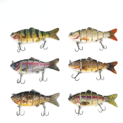 China Segment Fishing Lures vissen senuelos Customize 6 Joints Multi Segmented Fishing Hard Bait Lifelike Swimbait Lures Umpan Pancing Isca Lures 9.5cm/21g Artificial for sale