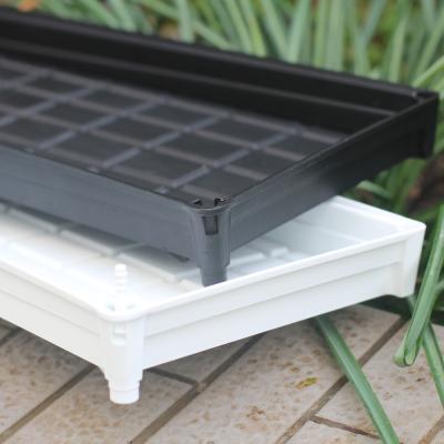 China Modern Meshpot Drain And Store Tray Plastic Pot Tray Thick Rectangular Pallet Black White Tray For Succulent Plant for sale