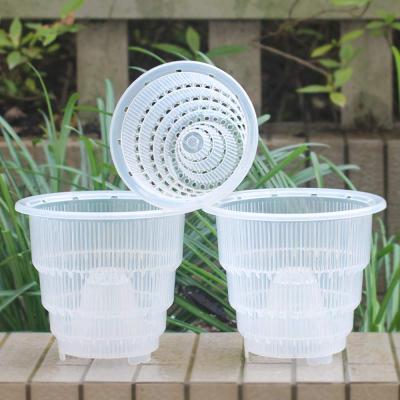 China 10cm without air column 12cm and 15cm with air column Meshpot flower special pot clear plastic aerated plant pot with air column for sale