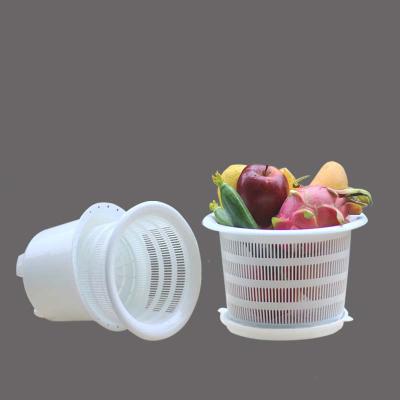 China Modern Garden Notched Mesh Net Cups Colors Net Pots Wide Lip Bucket Basket For Hydroponics Growing Supplier for sale