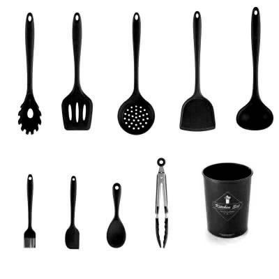 China Sustainable 9 Piece Heavy Duty Baking Kitchenware Accessories Korean Silicone Cooking Utensils Set for sale