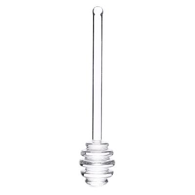 China Viable Custom Glass Honey Dipper Stick Logo Bulk Syrup Stir Spoon Mixer Portable Drizzle Dripper Mini Honey Comb Sticks Dip Jam for sale