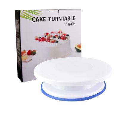 China PP Toughen Turntable Non-slip Plastic Decorating Table Pastries Cake Decorating DIY Baking Tools Rotating Cake Stand for sale