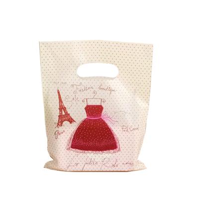 China Small Recyclable Hot Selling Plastic Bag, Christmas Logo Custom Shopping Gift Plastic Bags With Handle for sale