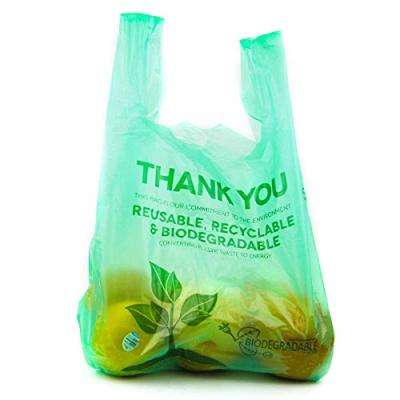 China BIODEGRADABLE Vest Handle Biodegradable Bag For Packaging for sale