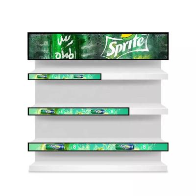 China Easy operate 23.1 inch lcd signage bar stretch digital display for digital store with wifi control for sale