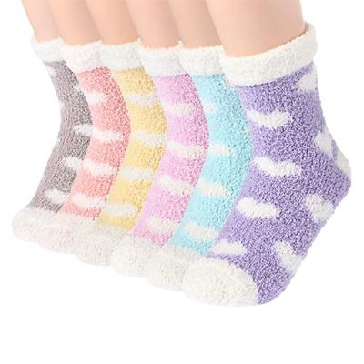 China Breathable Gift Autumn Winter Custom Valentine's Day Gift Coral Fleece Heat Cute Heart Cozy Socks for sale