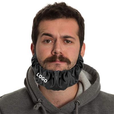 China Custom Logo Men's Beard Hood Black Stain Polyester Bearded Premium Multifunctional For Eat Sleep Beard Guard Cover for sale