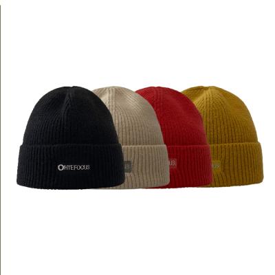 China JOINT Winter Hat Acrylic Knitted Winter Black Embroidered Beanies With Custom LOGO for sale