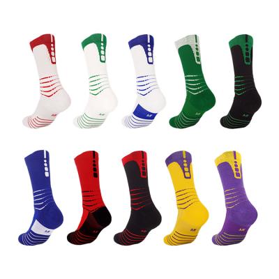 China Breathable cheap thick crew jacquard jars anti slip cotton elite sports basketball socks for men for sale