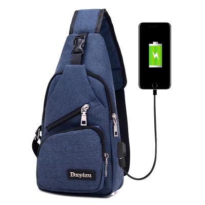 China High Quality Waterproof Men Sling Chest Bag With Usb Charging Casual Messenger Bag for sale