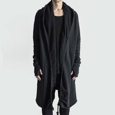 China Men's Long Coat Breathable Breathable Knitted Hooded New Unisex Men's Jacket Autumn And Winter Wear Drawstring Cardigan The Long for sale