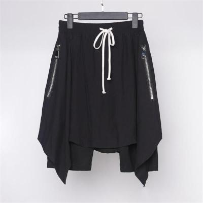 China Design zipper breathable personality dark vertical stitching loose shorts in the original style of culottes and culottes style for sale