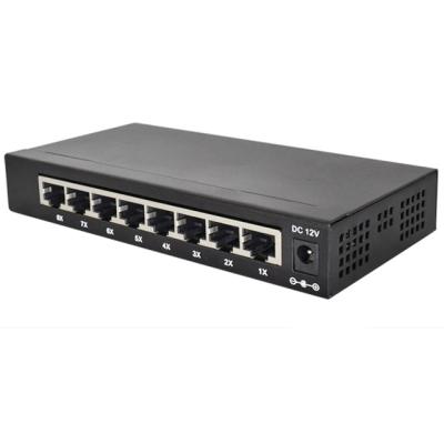 China Gigabit 8 Port Switch Home Dormitory Monitoring Eight-port Full Gigabit Network Splitter Hub Splitter ETITEK8565 for sale