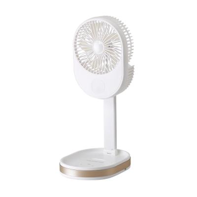 China Customized Logo 1500 mAh USB Rechargeable Table Fan with LED Light and ABS PP Material for sale