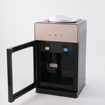 China Metal Tempered Glass Material Electric Hot Cold Table Water Dispenser for Home and Office for sale