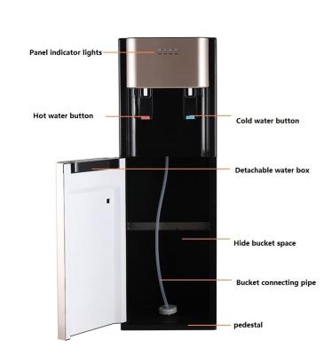 China Convenient Household Push Cup Type Cooling and Heating Floor Standing Water Dispenser for sale