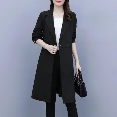 China Autumn Fashion Custom Ladies Office Wholesale Price Anti-wrinkle Long Elegant Ditch Coat Coat For Women for sale