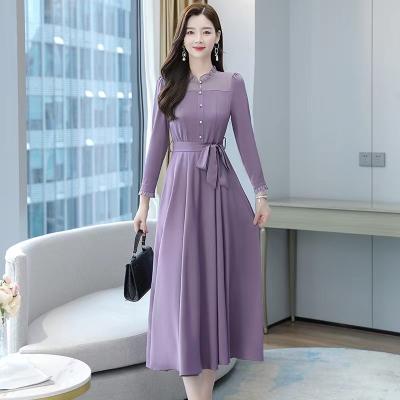 China 2022 Anti-static women's fashion evening purple prom dress sexy extra dress ladies elegant ball gown dress for sale