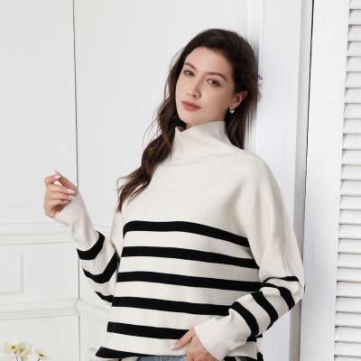 China 2022 Custom Made Anti-wrinkle Dear-lover Fall Winter Ladies Striped Knitting Colorblock Designers Pullover Sweaters Women Tops for sale