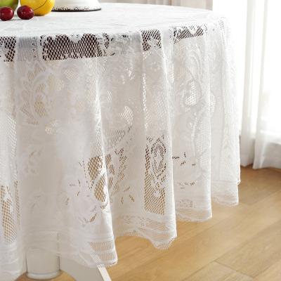 China Nordic Round Waterproof Table Cloth Waterproof Vintage Lace Tablecloth Grease Resistant Cover Household Supplies for sale