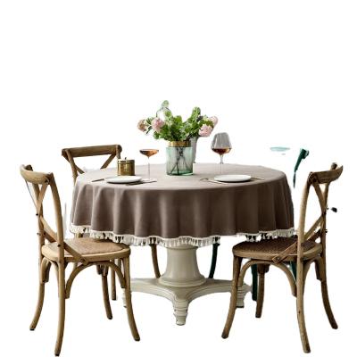 China Waterproof Round Table Cloth Hotel Dining Table Cloth For Party Wedding Table Cover for sale