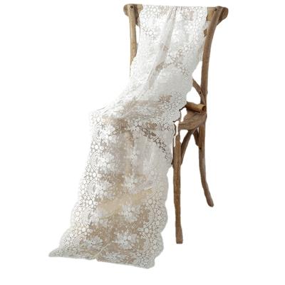 China European Wedding White Lace Tablecloth Lace Table Runner Office Cloth Covers Wedding Bed Flag for sale