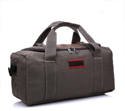 China Durable Large Capacity Vintage Canvas Travel Bag Solid Color Portable Outdoor Sports Hanging Adjustable Suitcase Travel Duffle for sale