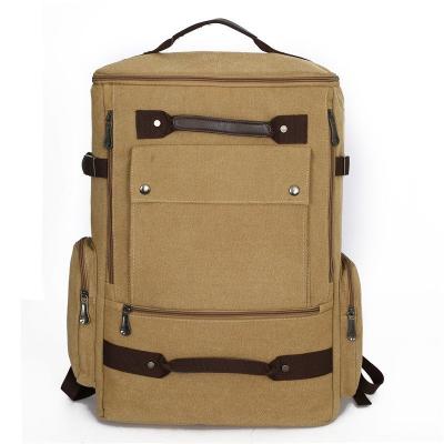 China Unisex Waterproof Simple Leisure Backpacking Large Capacity Canvas Shoulder Bag For College Student Computer Sports Hiking for sale