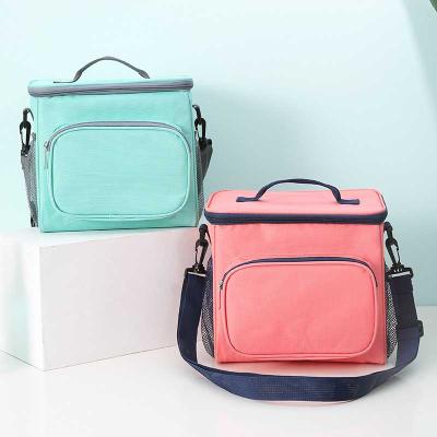 China Outdoor Events Oxford Cooler Lunch Bags Insulated Portable Solid Thermal Cooler Lunch Box Food Picnic Bag Tote Handbags For Women Men for sale