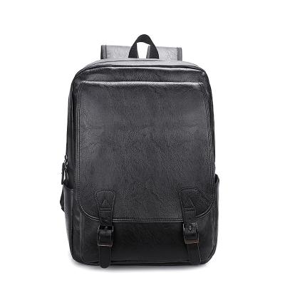 China Fashion Large Capacity Waterproof PU Leather Backpacks Men Retro Casual Shoulder Bag For Teenager Students Computer Travel Sports for sale