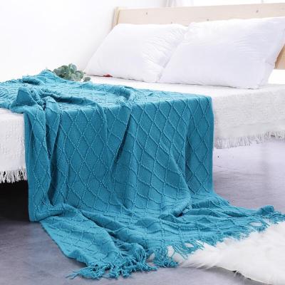 China Plaid Knit Bedding Sheet Blanket Plaid TV Home Outdoor Beach Raising Tent Tarp Comforter Baby Kids Comforter for sale