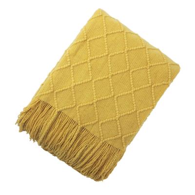 China American Vintage Knitted Blanket Viable Style Sofa Decoration Knitted Throw Blanket For Travel Car Air Condition Bedspread Koc for sale