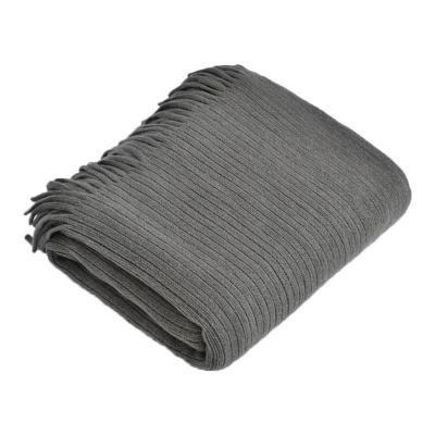 China Pink White Gray Tassel Blanket Nordic Style Knitted Stripe Throw Blanket Viable for Sofa Bed Travel Airplane Home Decoration Coberto for sale