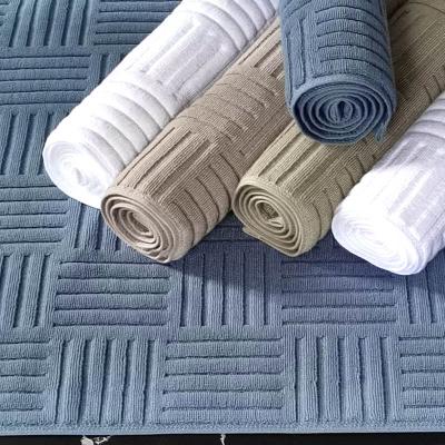 China Modern Cotton Ant-slip Hotel Spa Beauty Towel Shaped Bath Mat For Floor Entrance Mat Toilet Bath Tub Floor Mats for sale