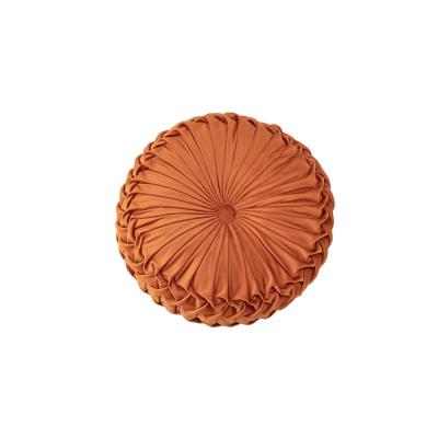 China Headmade Pumpkin Tile Viable Round Wrinkle Cushion Decorative Home Decor 38x10cm for sale