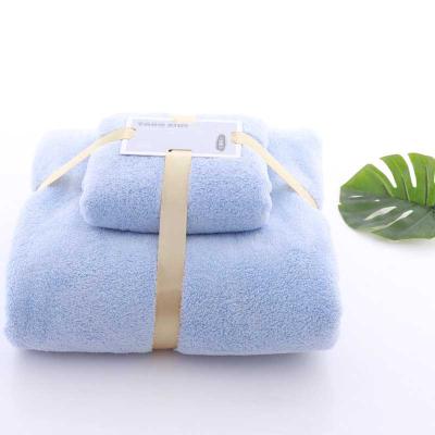 China Sustainable Bath Towel 2pcs/set Set Coral Fleece Large Thick Bath Towel Bathroom Hand Face Shower Towels Home For Adults Kids for sale