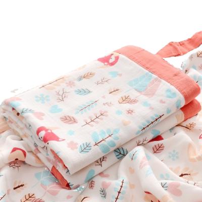 China Summer Sustainable Four-Layer Bamboo Fiber Gauze Baby Cover Blanket Infant Bath Towel Baby Air Conditioner Wrap Comforter for sale