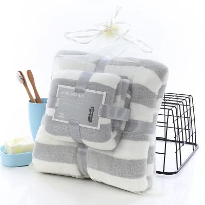 China 2pcs/set Sustainable Bath Towel Set Large Thick Solid Color Bath Towel Bathroom Hand Face Shower Towels Home For Adults Kids for sale