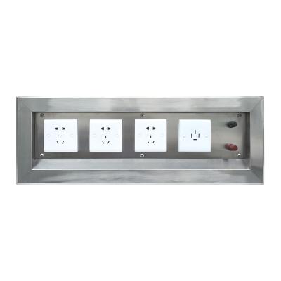 China Beajn High Quality Four Position Stainless Steel Floor Socket Box Universal Power Outlet for sale