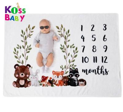 China European and American Style Baby Milestone Blanket Photo Infant Photography Props Blankets Letter Backdrop Cloth 100x100cm for sale