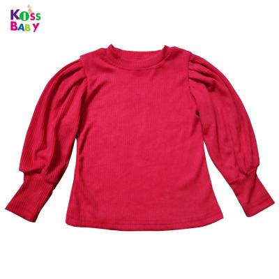 China Baby Toddler Girls Cotton T-shirt Kids Breathable Topd Girl Autumn Turtle Neck Solid Breathe Sleeve Bottoming Shirt Brown 2-6t Blue for sale