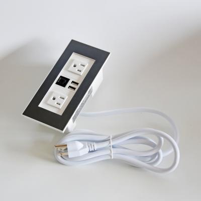 China Double Socket Double USB Socket Overload Switch Headboard Bookcase Furniture Socket Panel D01 for sale