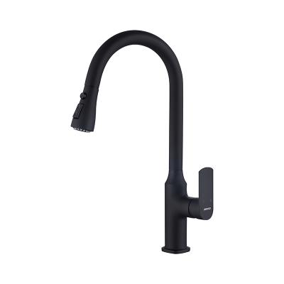 Cina Factory Price Modern Gooseneck Kitchen Faucet Water Mixers Lead Free Brass Hign Pressure Pull Out Sprayer Single Handle Wash Sink Faucet in vendita