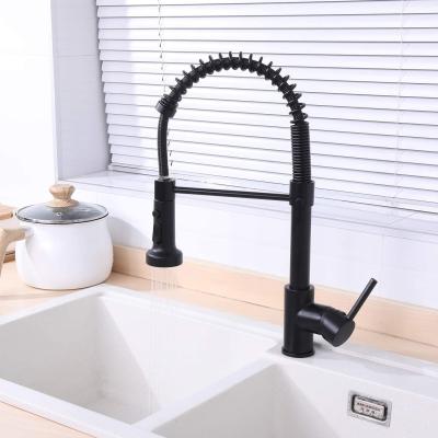 China Matte Black North American Modern Pull Out Pull Down Sprayer Kitchen Faucet Faucet in Matte Black for sale