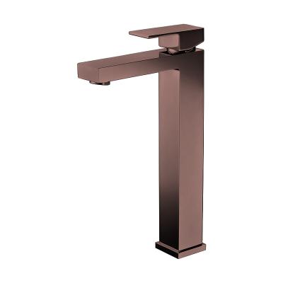 Китай Modern Square Design Sanitary Hot Cold Water Saving Above Counter Basin Mixer Tap Bathroom продается