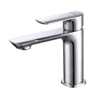 China Modern Deck Mounted Single Handle Copper Faucet Mixer Taps Single Handle Bathroom Faucet For Wash Basin for sale