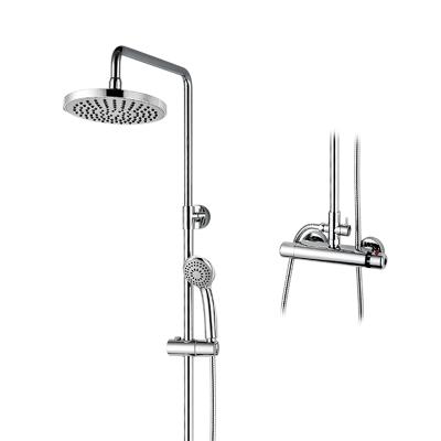 중국 With Sliding Bar Traditional Chrome Thermostatic Bar Bath Exposed Brass Shower Water Mixer Tap Set 판매용